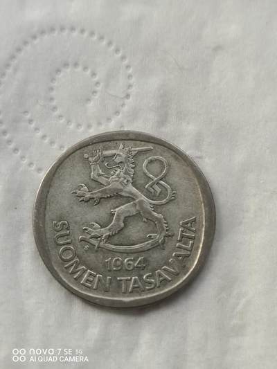 外国银币 - 64年芬兰持剑雄狮1马克