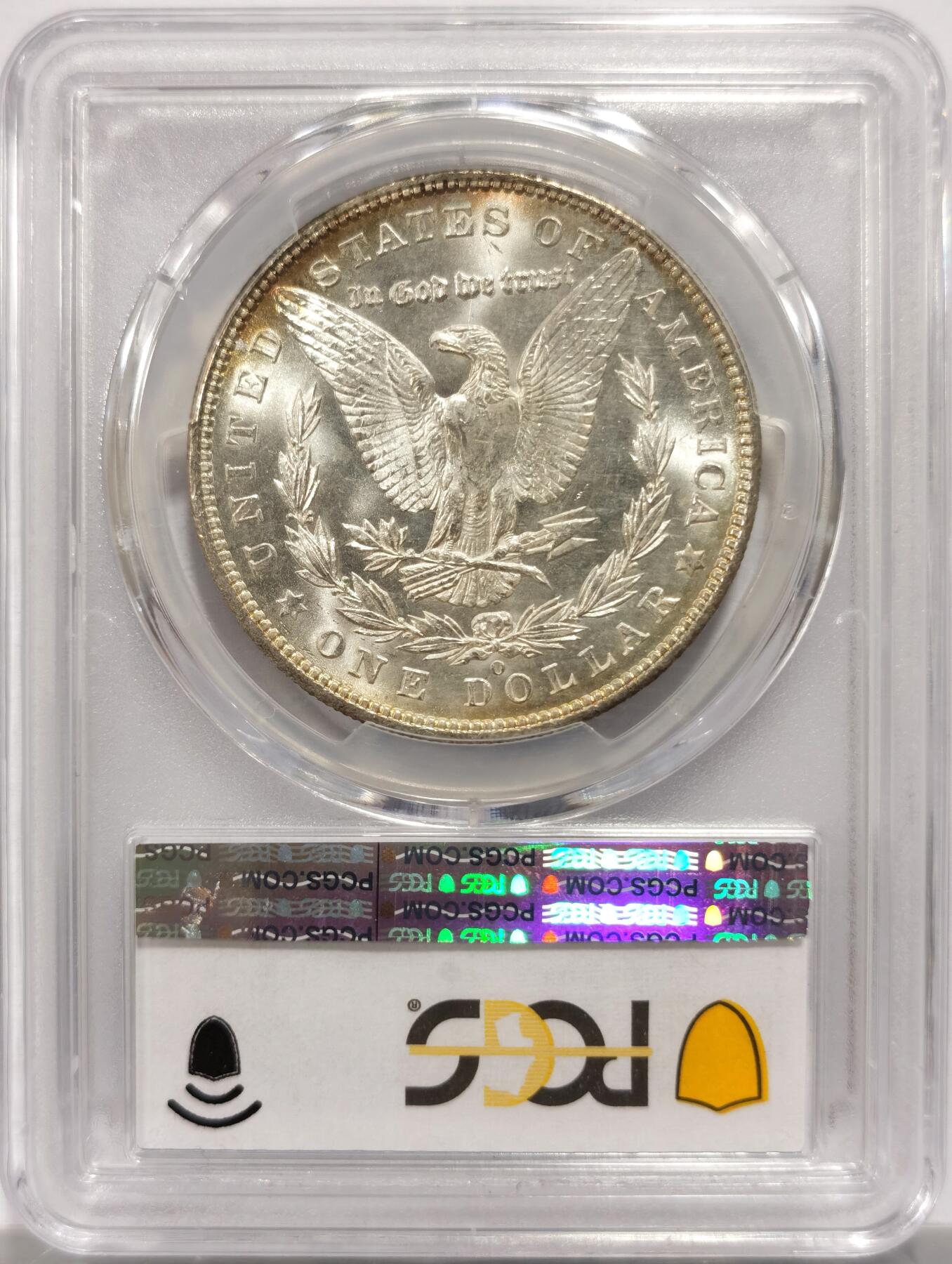 博洋堂藏家专场系列之美国钱币白金之夜专场②暨第152期（全场包邮）  PCGS MS64 美国1903 O 摩根 CAC 此年大部分的钱币钱币遭到融毁 余下的因储存不当也留下了布袋痕 再加上新奥尔良厂的铸造不精 一枚如此高分的钱币极为难得 此枚铸造精美 双面环彩包浆 麦稀奇首见品种 极其稀有的收藏品 PCGS指导价为6726RMB