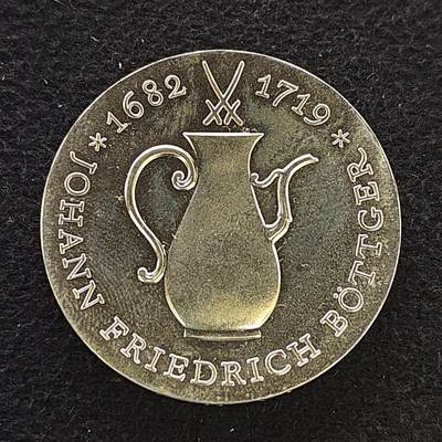 【全场包邮】纯粹捡漏拍485场（免费代拍第22场） - 德国民主德国1969年10马克炼金术师约翰·弗雷德里克·博特格逝世250周年纪念银币