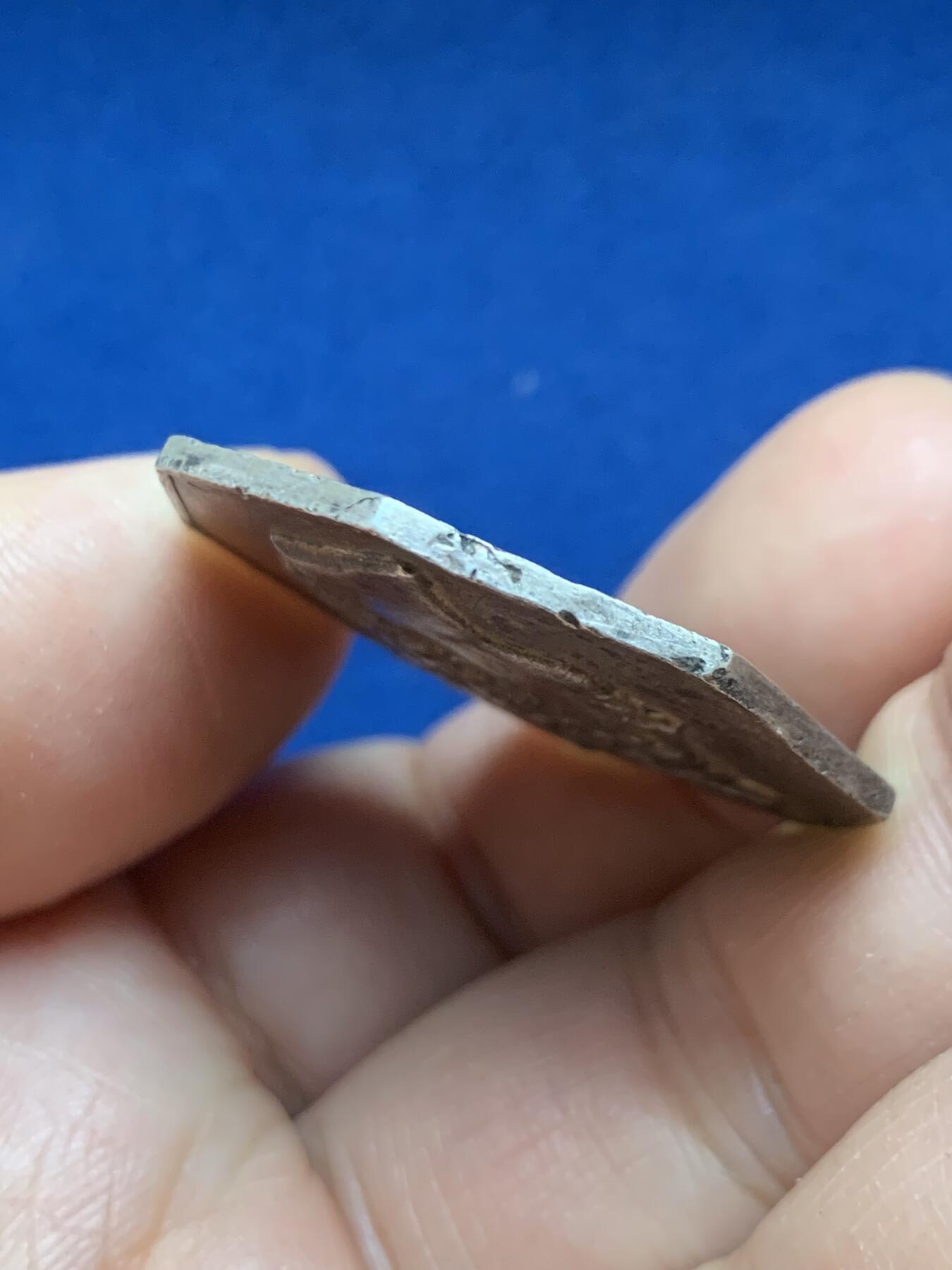 《竞宝斋》第446场 周日，周一，2场连拍 （全场包邮） 1927法国迪耶普商会八角银质代币 光边 17克 33.8mm 