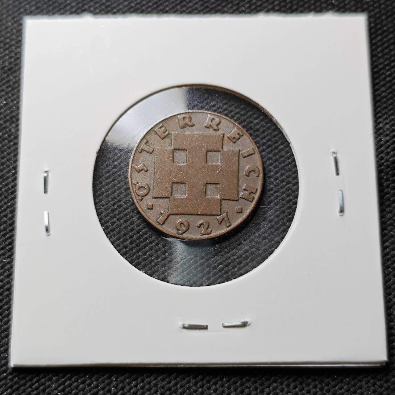 KK钱币收藏小铺 第376期  2月预留时间 周末发货  1927奥地利2格罗申铜币