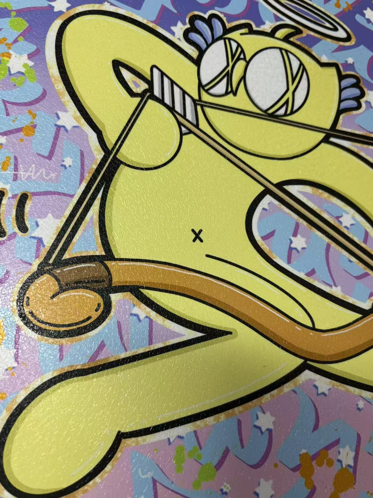 零元拍：歪歪 OWSON 系列作品装饰肌理画《十二星座-射手座》，相框尺寸35/35CM。因展品出展，镜框可能有轻微划痕，介意勿拍