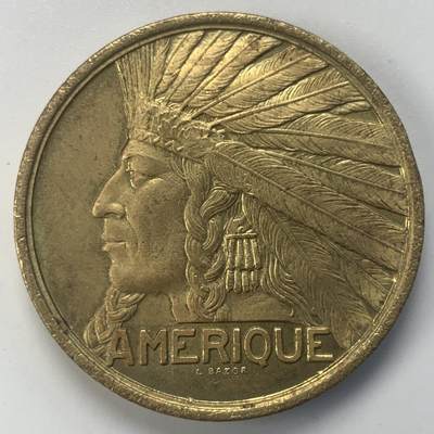 掌中浮雕-藏着的欧洲第045场 - 1931年法国全球殖民大会—美洲纪念铜章，32mm