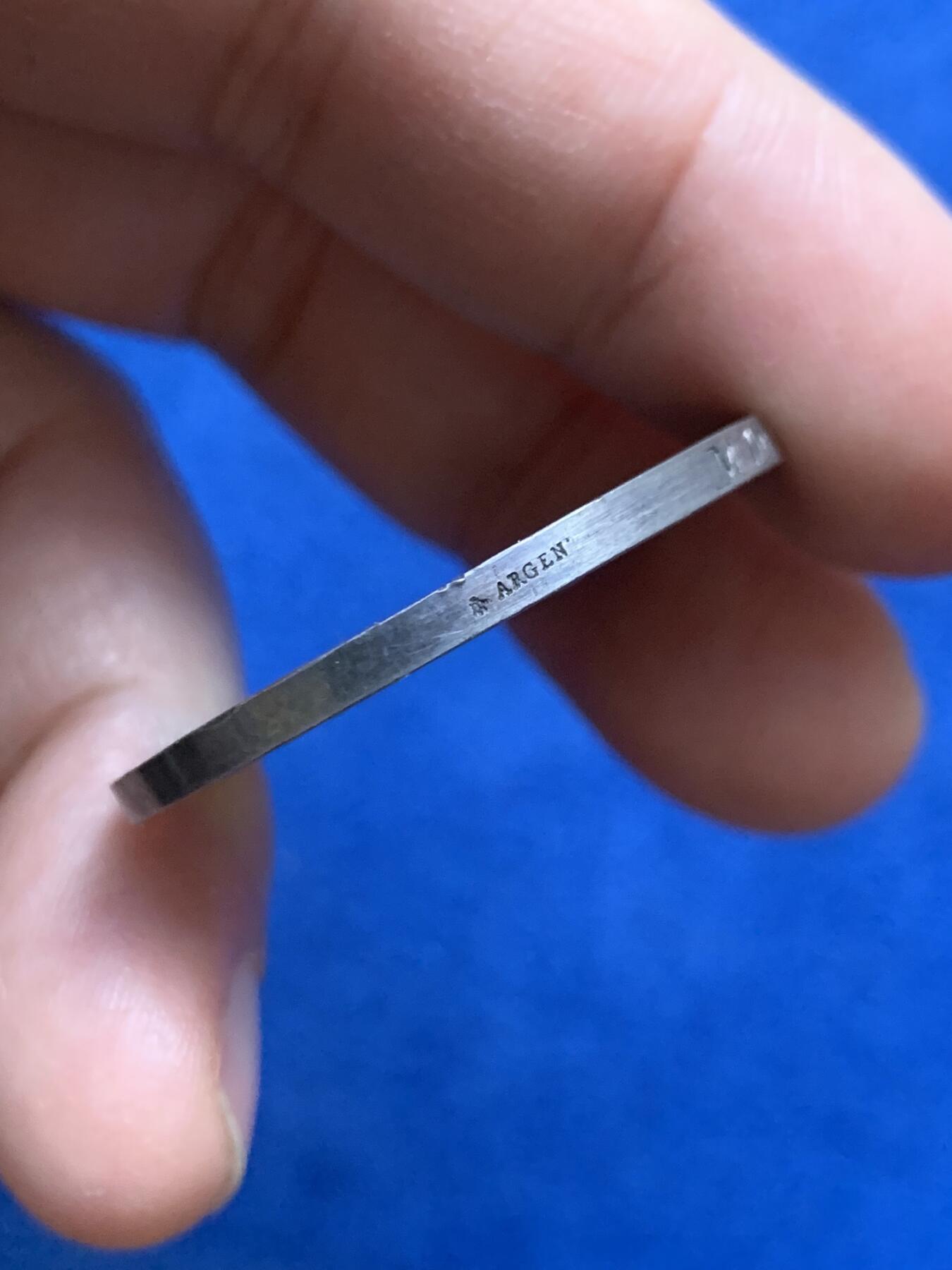 《竞宝斋》第446场 周日，周一，2场连拍 （全场包邮） 法国婚姻纪念银章 33.8mm 16.05克 1878 蜜蜂银标 边铭周圈刻字 背面花体字好看