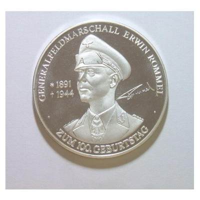 德国沙漠之狐隆美尔 半履带装甲车金字塔高浮雕精制镀银章 40MM - 德国沙漠之狐隆美尔 半履带装甲车金字塔高浮雕精制镀银章 40MM