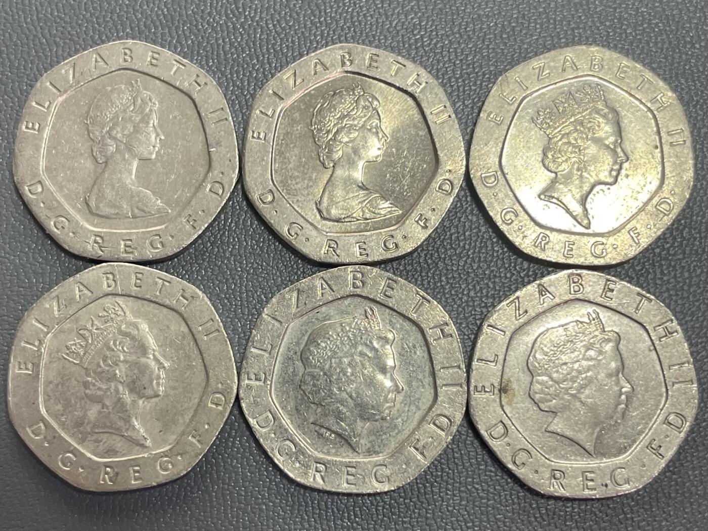 回流1208 英国7边形25便士皇家玫瑰6枚