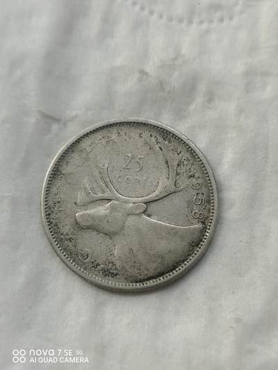 外国银币 - 58年加拿大驯鹿25分
