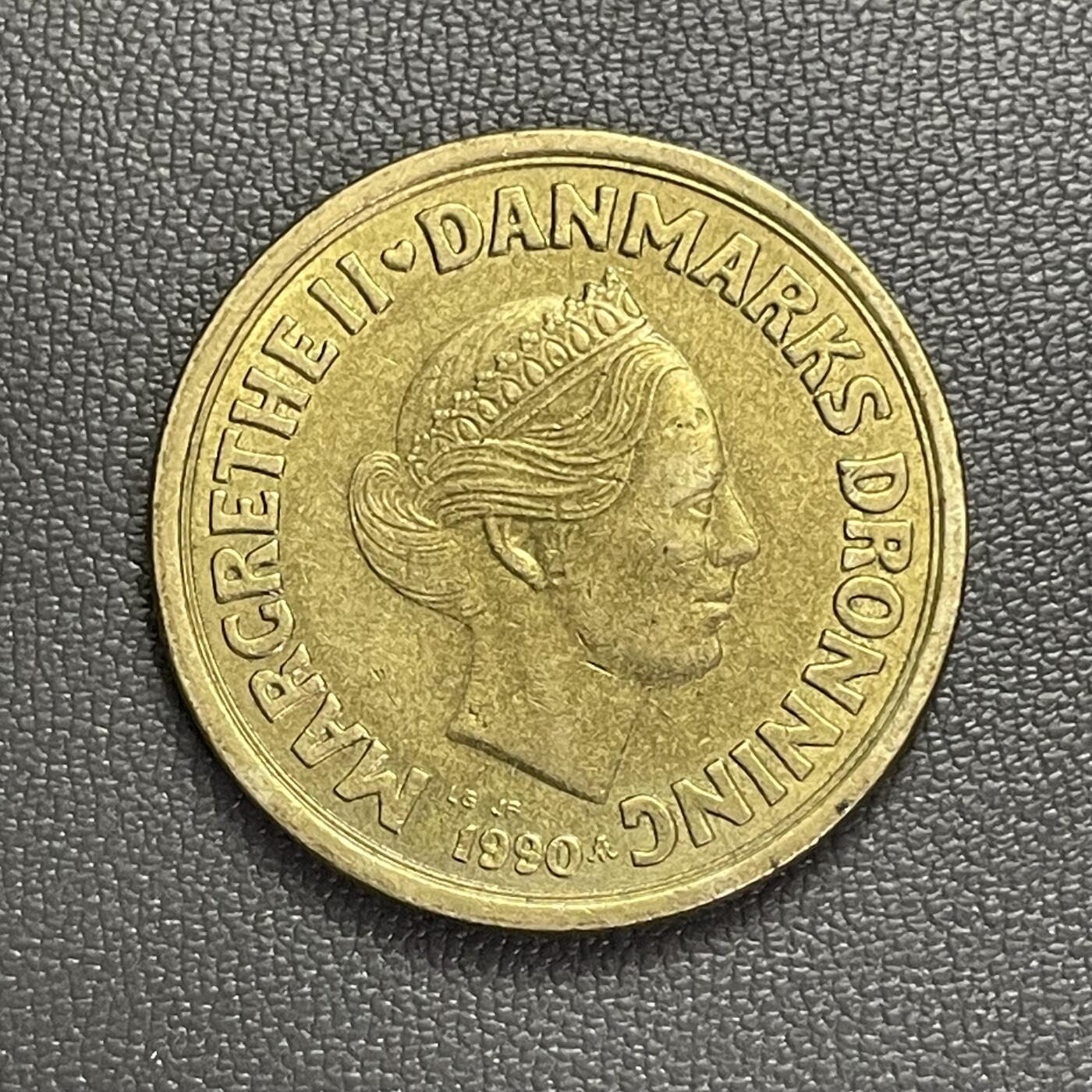 回流1208 丹麦1990年20法郎铜币 玛格丽特二世