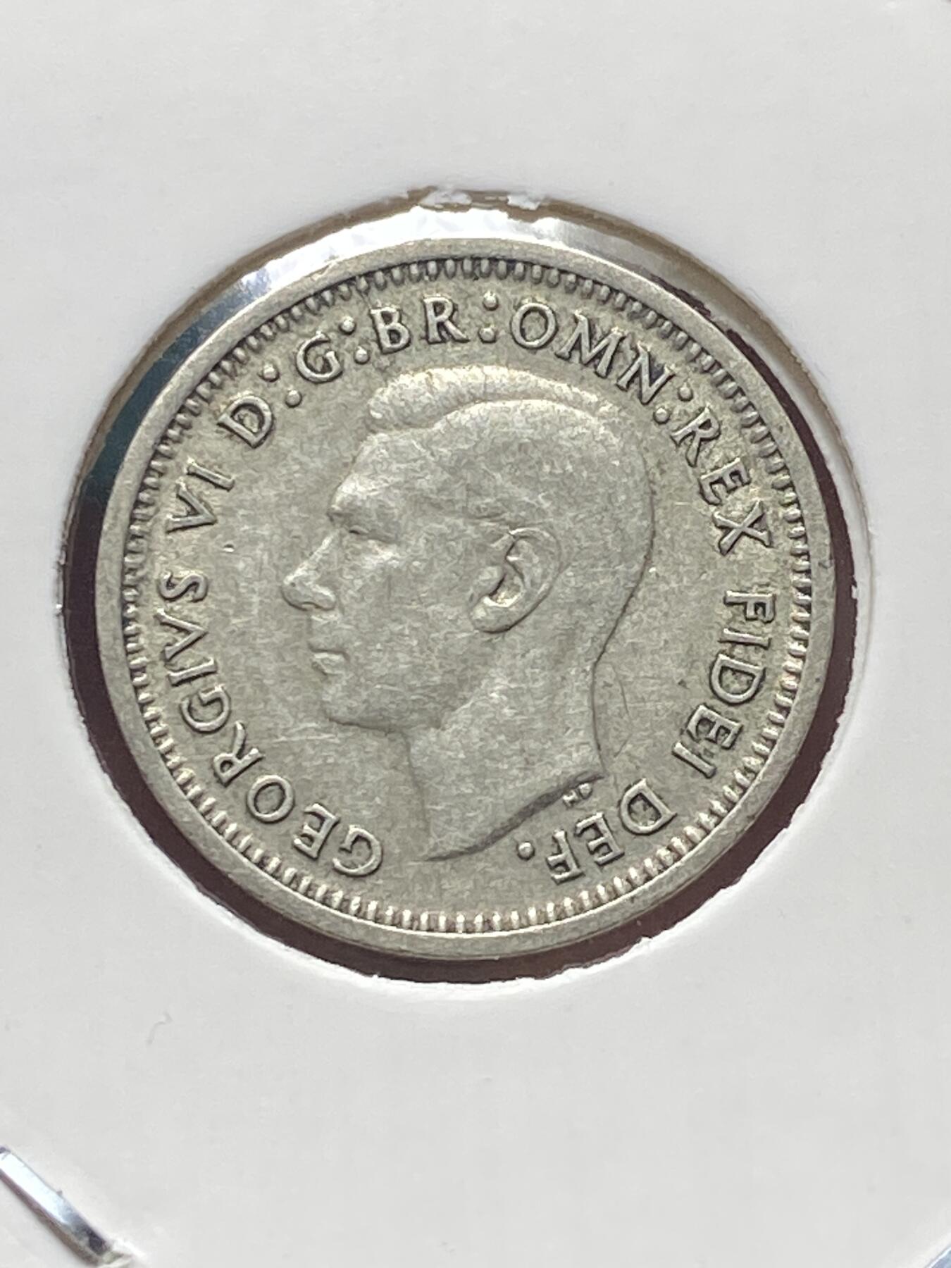 2025年第一百三十四场(总第一百六十场）外国好品纸夹散币场(免佣金) 澳大利亚🇦🇺1951年3便士银币(乔治六世第三版，PL标，伦敦造)