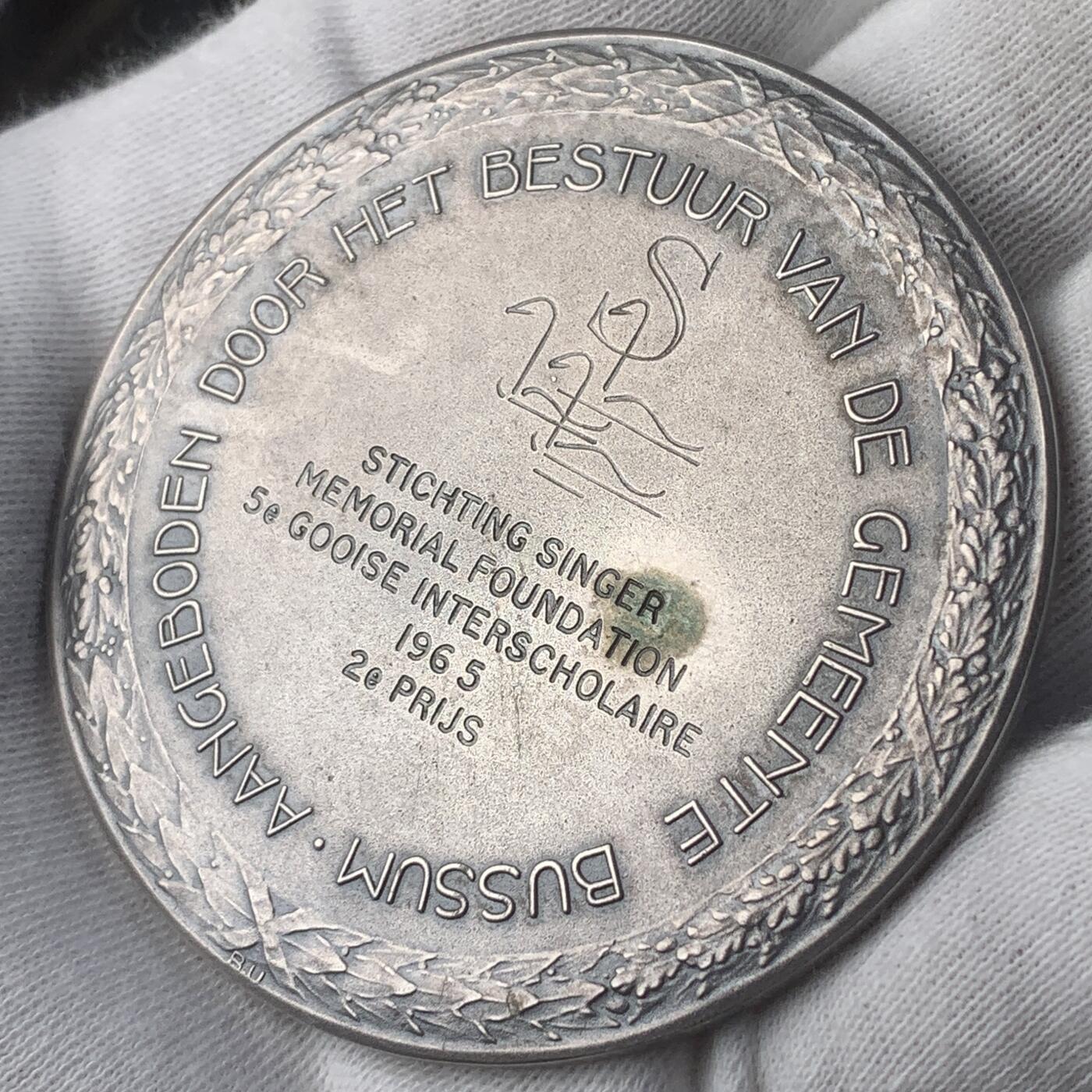 掌中浮雕-藏着的欧洲第045场 1965年荷兰Bussum市政府奖章，59mm ，75g