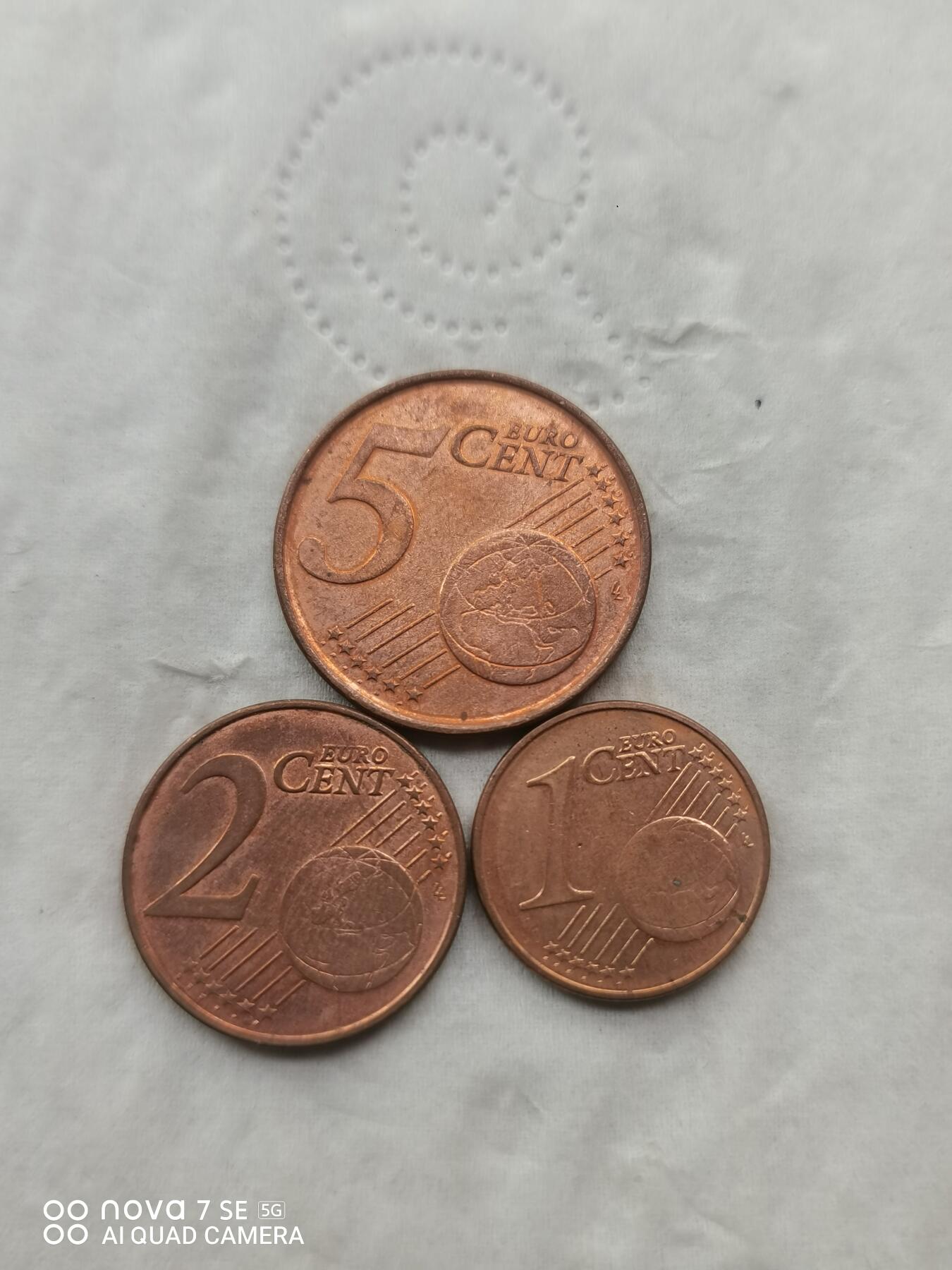 外国硬币 欧分三枚