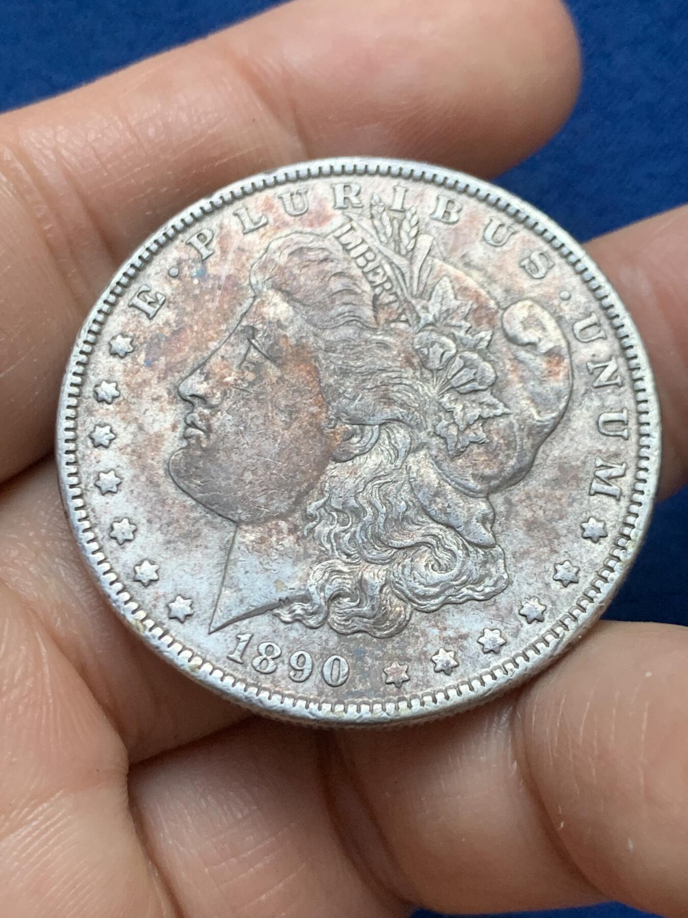 《竞宝斋》第446场 周日，周一，2场连拍 （全场包邮） 美国1890年摩根大银币 美品