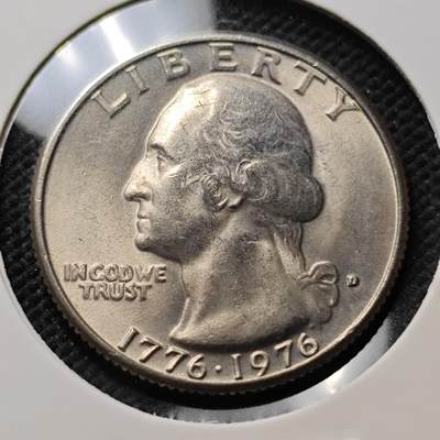 KK钱币收藏小铺 第376期  2月预留时间 周末发货 -  1976美国25分纪念币 好品