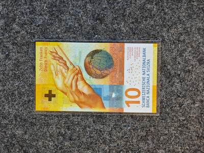 【礼羽收藏】🌏世界钱币拍卖第115期 - (16O6836186)欧洲，瑞士，2016年，10瑞郎，纸币，无47号码，全新UNC