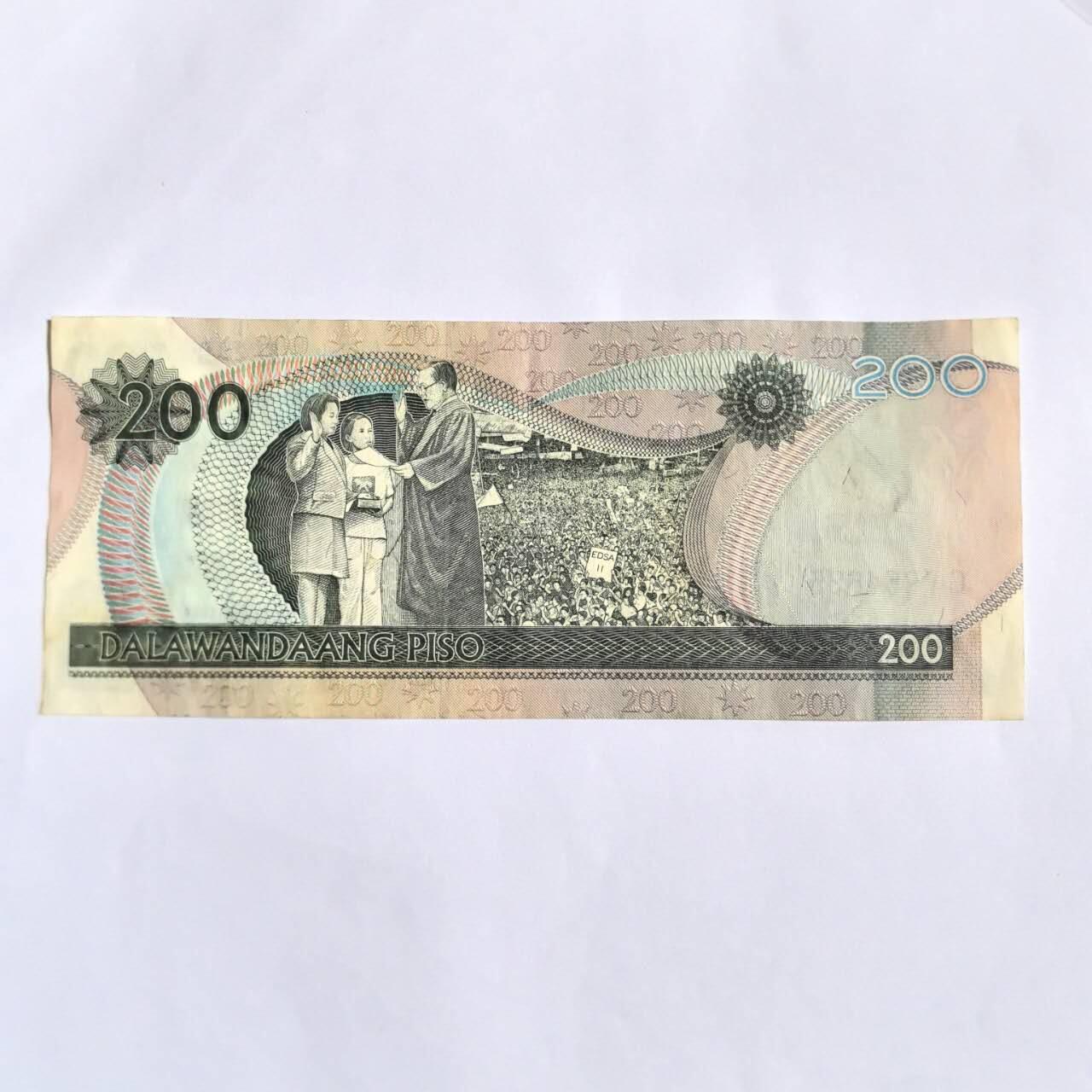 各国外币第101期 菲律宾200比索 60周年纪念钞少见