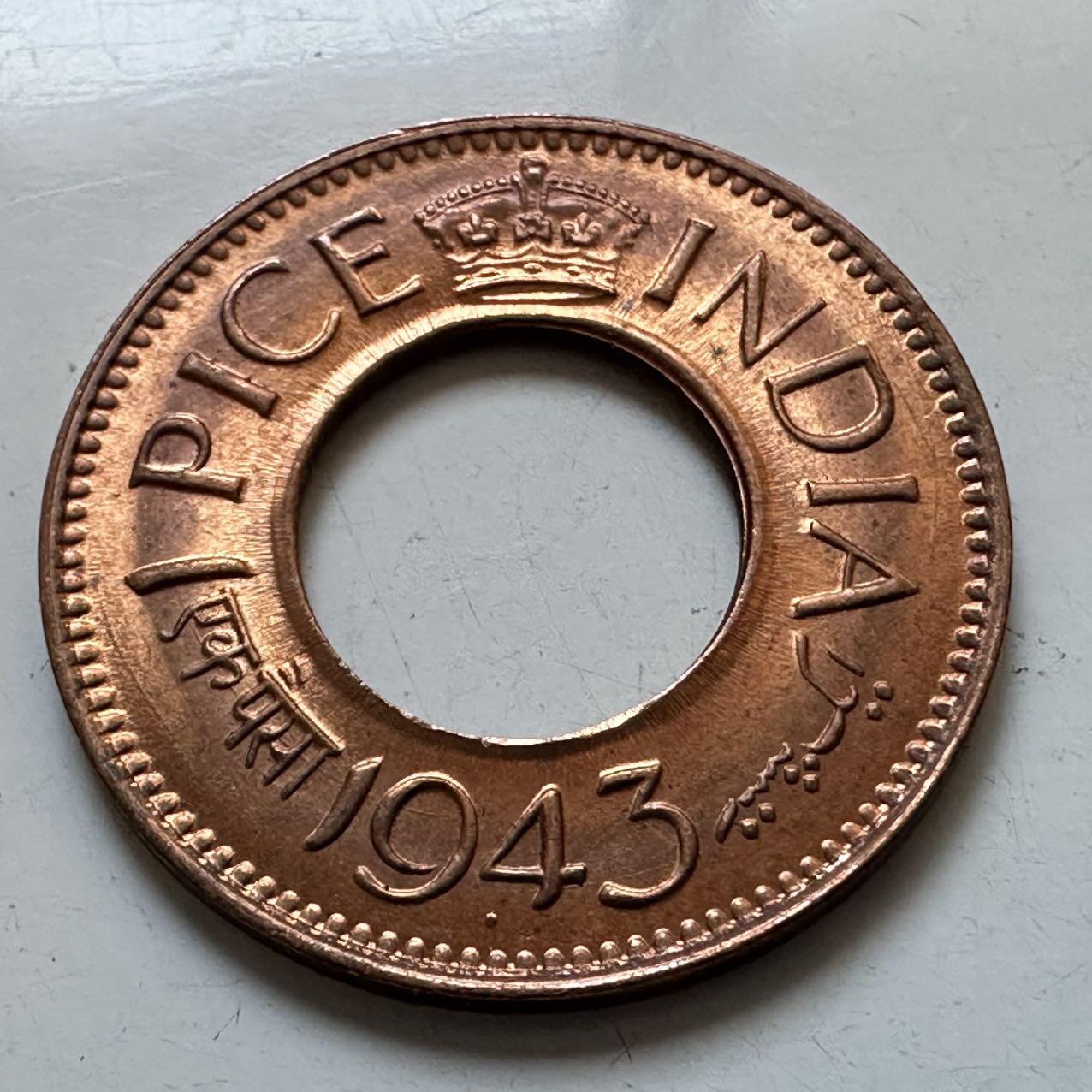 🌹外币初藏🌹🐯2025年第138场  每周二四六晚8️⃣点 接代拍 英属印度1943年一派沙—2