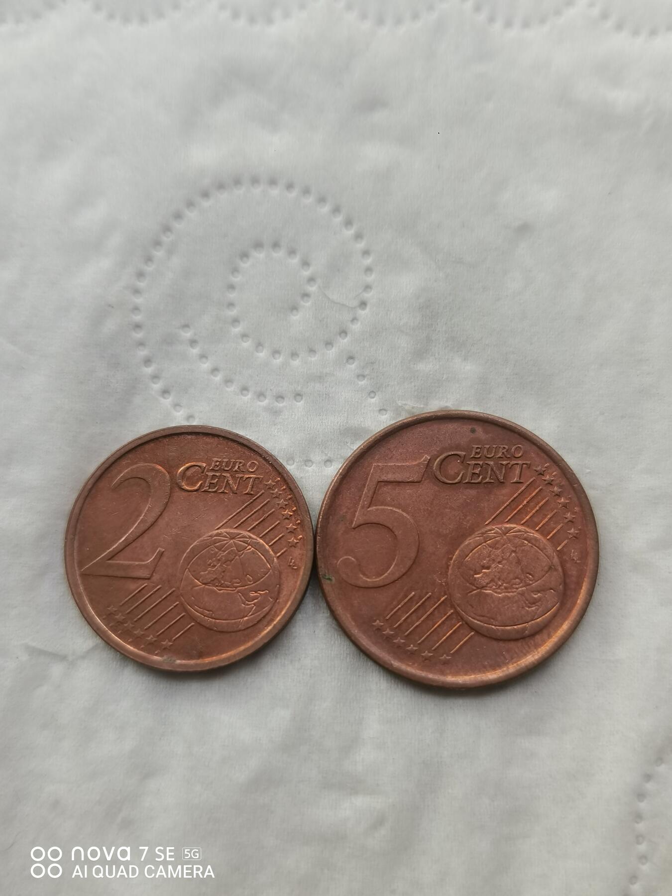 外国硬币 2002年欧分两枚