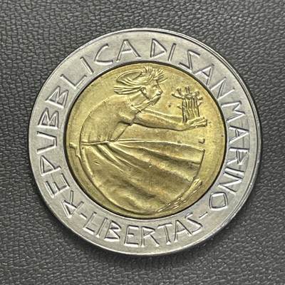 回流1208 - 圣马力诺1985年500里拉双金属币 自由女神