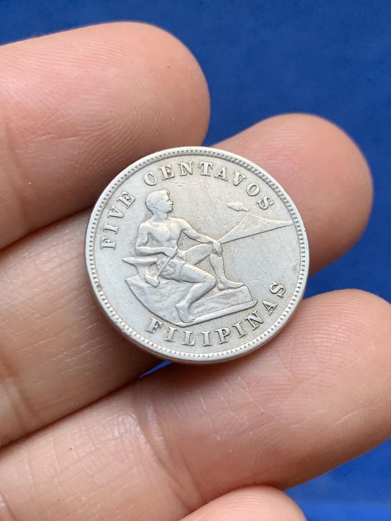 《竞宝斋》第446场 周日，周一，2场连拍 （全场包邮） 美属菲律宾1903年5分，少见