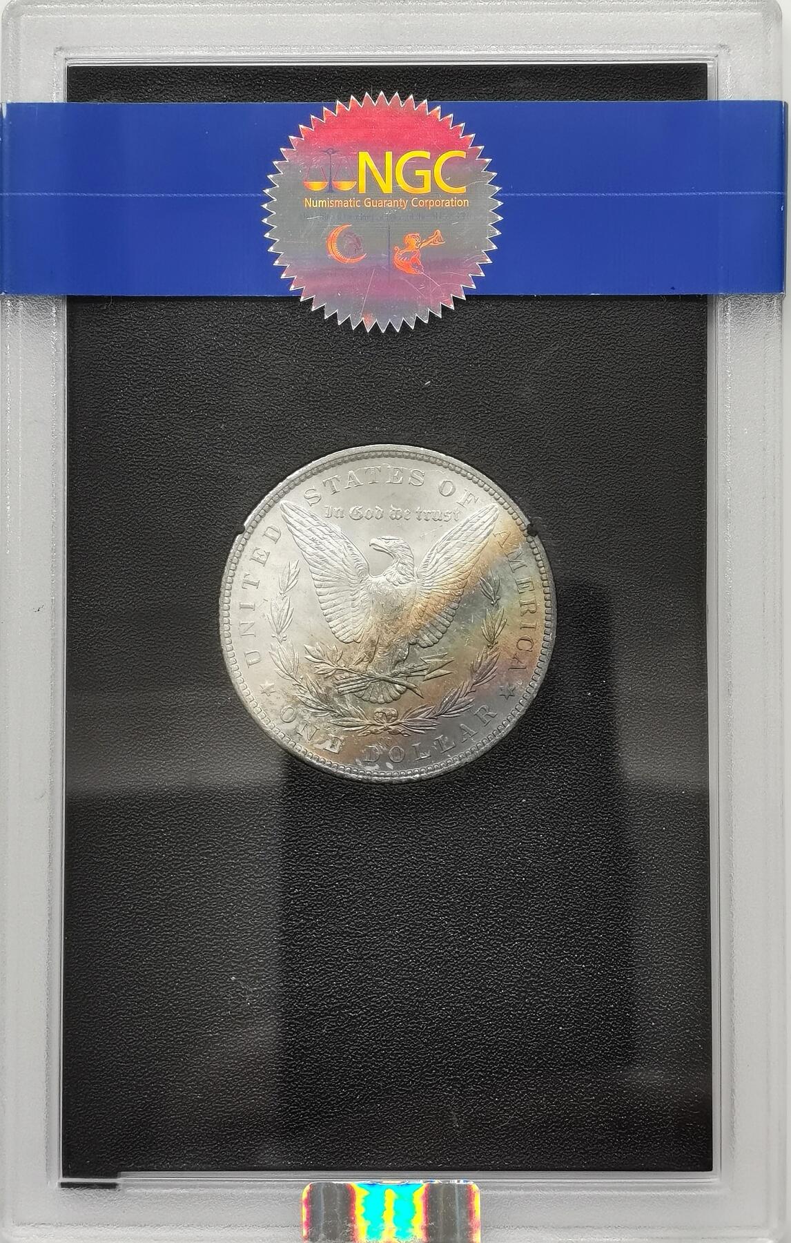 博洋堂藏家专场系列之美国钱币白金之夜专场②暨第152期（全场包邮）  NGC MS65 美国1882 CC 摩根 卡森厂 GSA大封装 鹰面绚丽彩虹包浆 收藏佳品