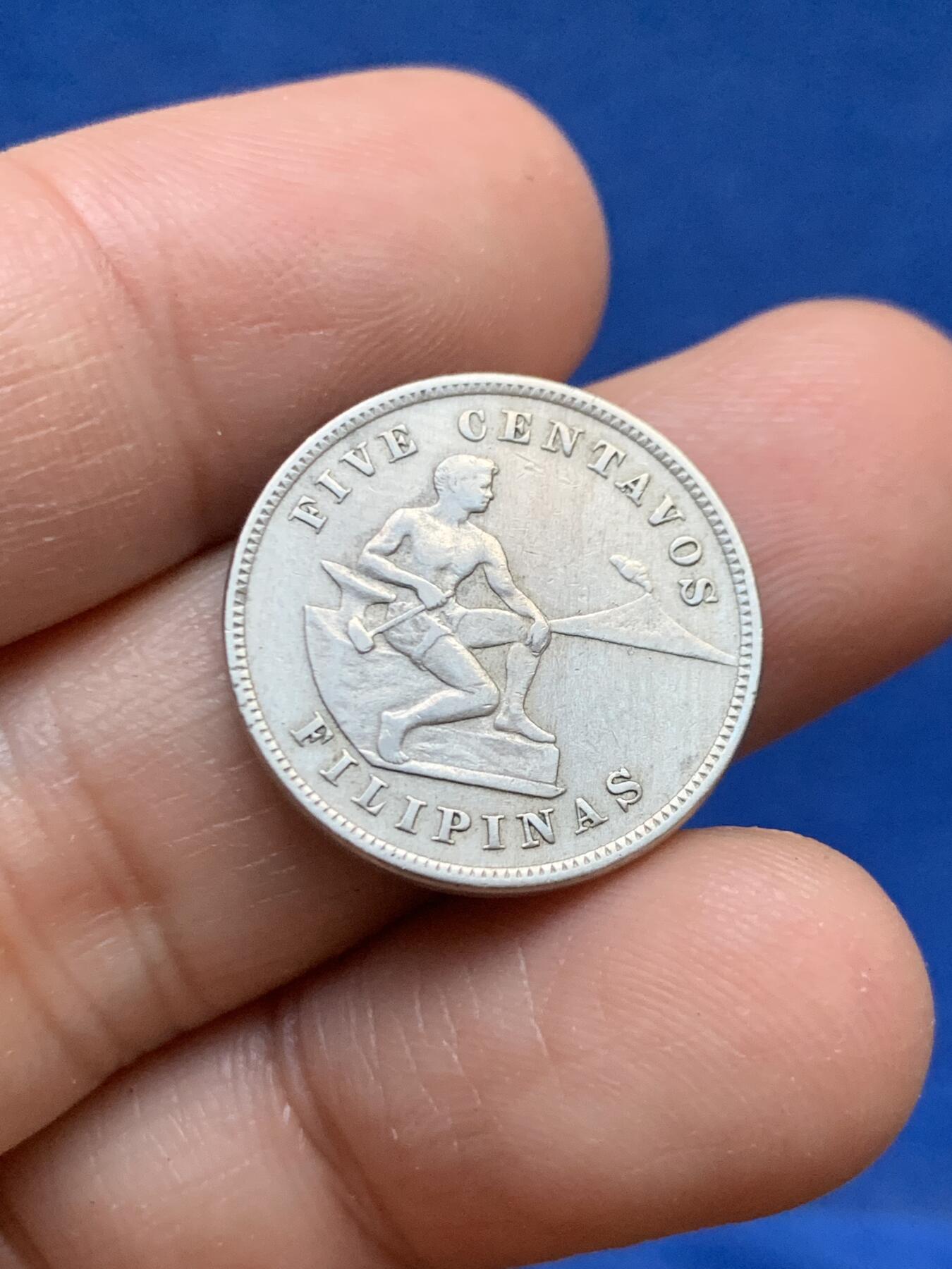 《竞宝斋》第446场 周日，周一，2场连拍 （全场包邮） 美属菲律宾1903年5分，少见