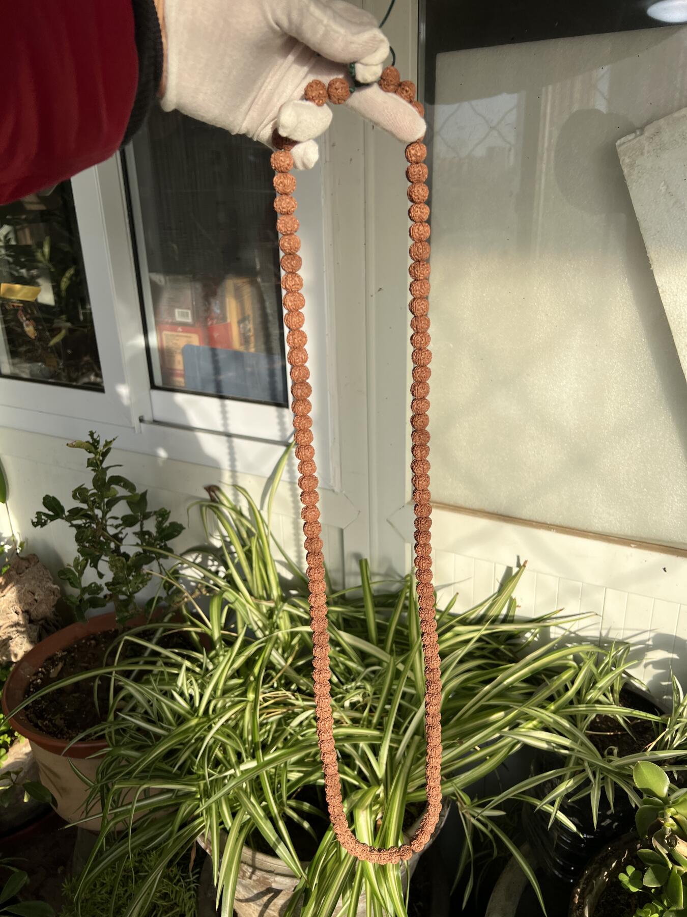 零元拍：凤羽梅花金刚长串斜挎念珠，约13/11MM