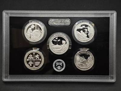【淘币小摊】实时拍第八百二十二拍   银币套币场   满百包邮可预留二周 每周一统一发货   - 美国2019年25分国家公园精制银币5枚套900银每枚6.25克银价373