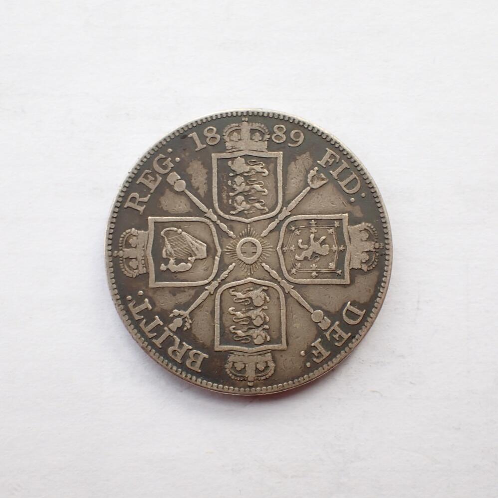 古楚泉社世界钱币专场NO.2 英国1889年双弗林银币