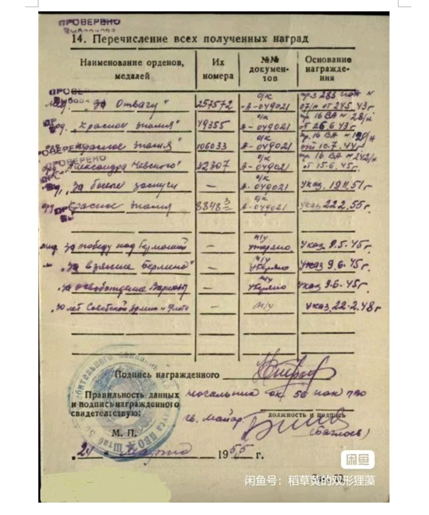 各国勋章奖章拍卖第45期 苏联红旗勋章106033号，1944年授予上尉，击落4架敌机获得
