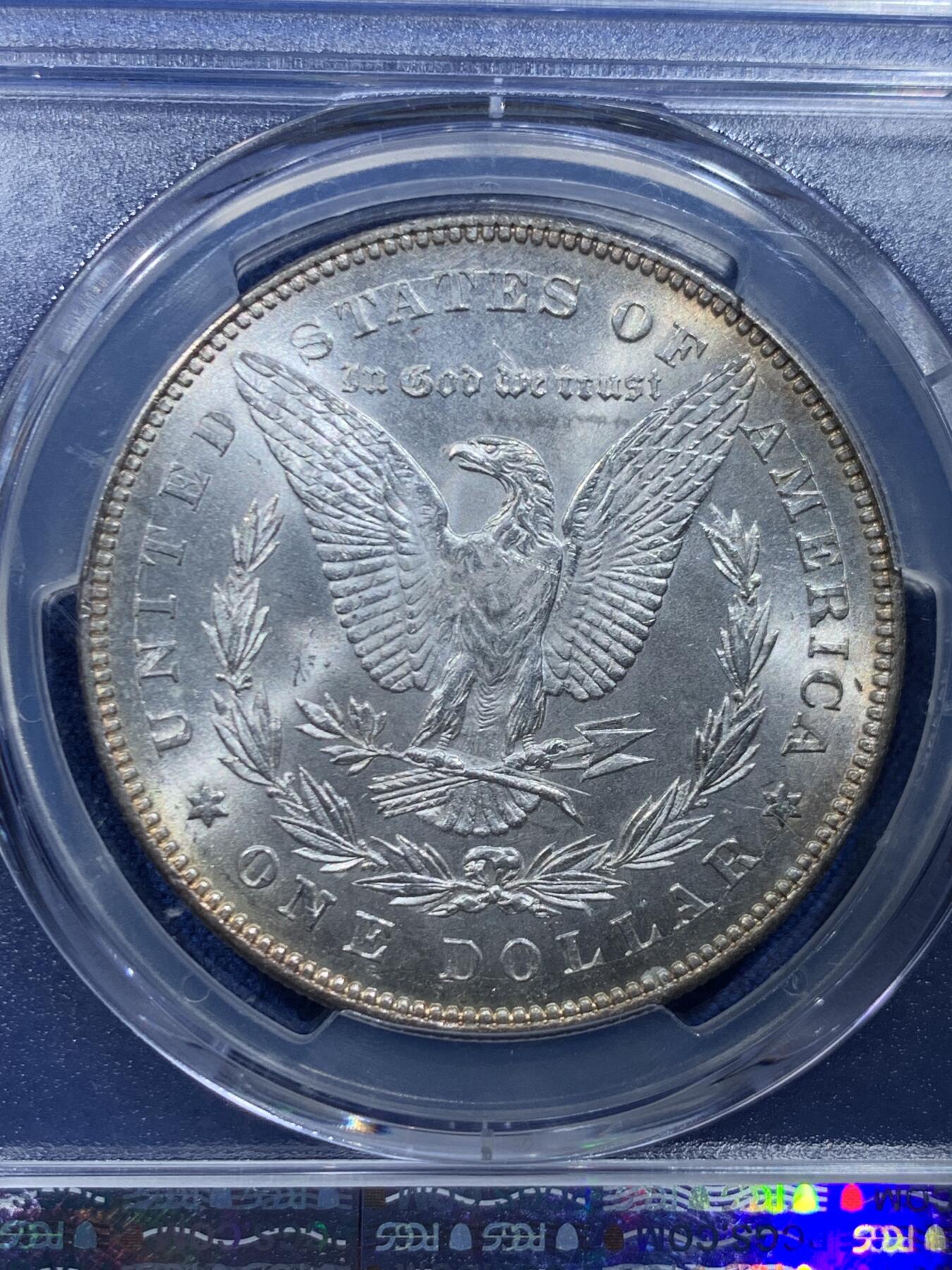 《竞宝斋》第446场 周日，周一，2场连拍 （全场包邮） PCGS MS61 Reverse of 1878 美国1878 7TF 摩根1美元银币 版本少见 状态也好 低评了