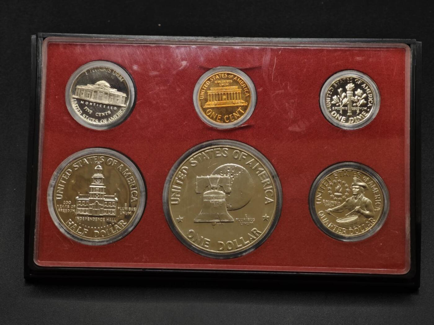 【淘币小摊】实时拍第八百二十二拍   银币套币场   满百包邮可预留二周 每周一统一发货   美国1975年精制套币