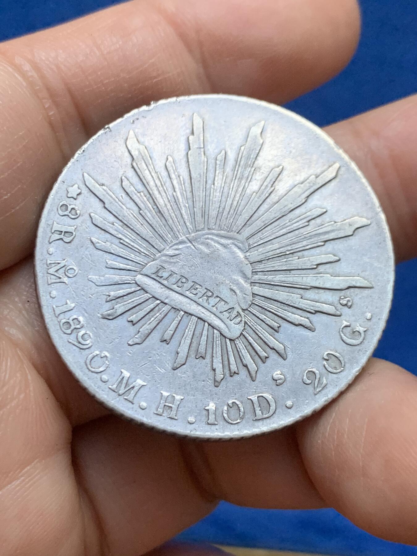 《竞宝斋》第446场 周日，周一，2场连拍 （全场包邮） 墨西哥1890 MO MH版 8R鹰洋银币