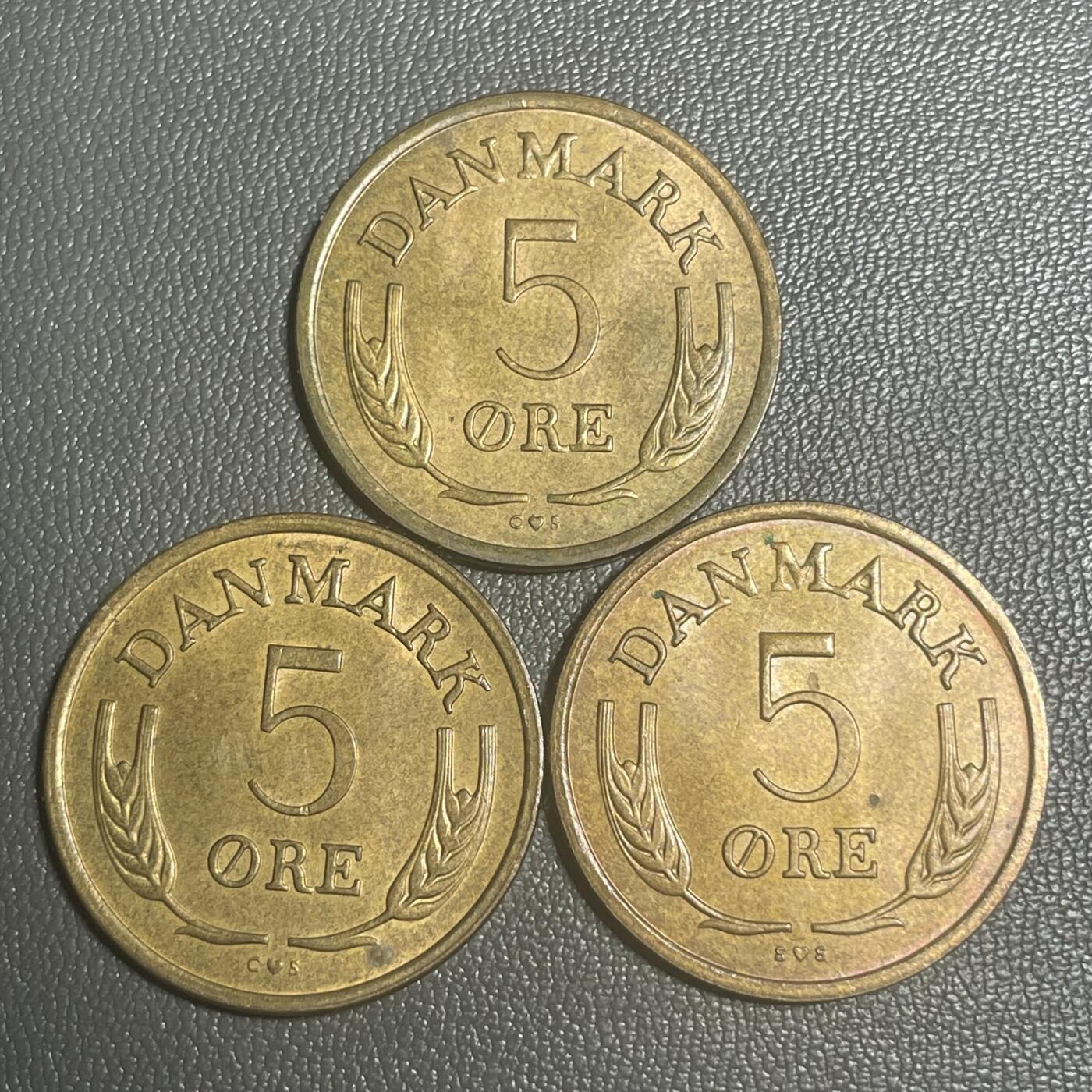 回流1208 丹麦1970-1972年5欧儿三枚 美品
