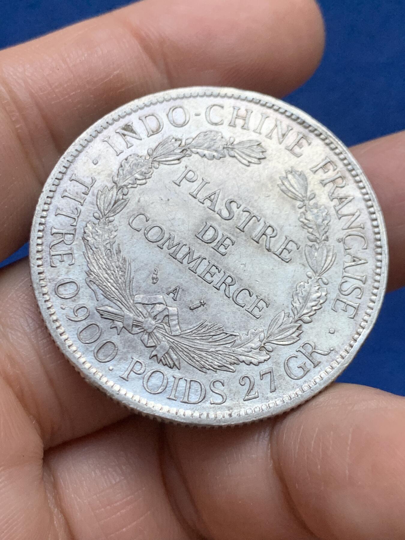 《竞宝斋》第446场 周日，周一，2场连拍 （全场包邮） 法属印支 1896年 坐洋壹圆 银币 细节良好