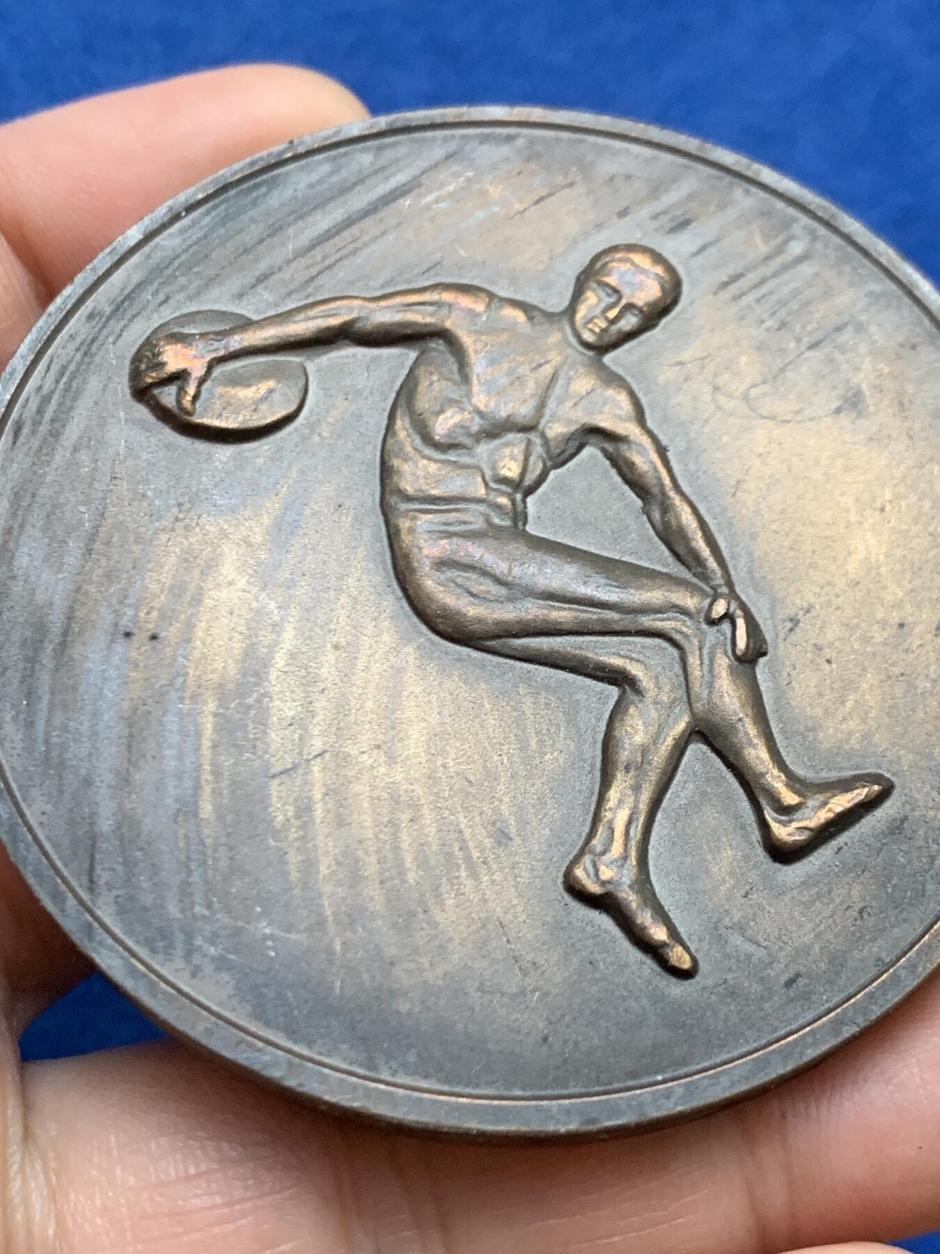 《竞宝斋》第446场 周日，周一，2场连拍 （全场包邮） 保加利亚运动员协会大铜章 直径61mm 重量112.7g