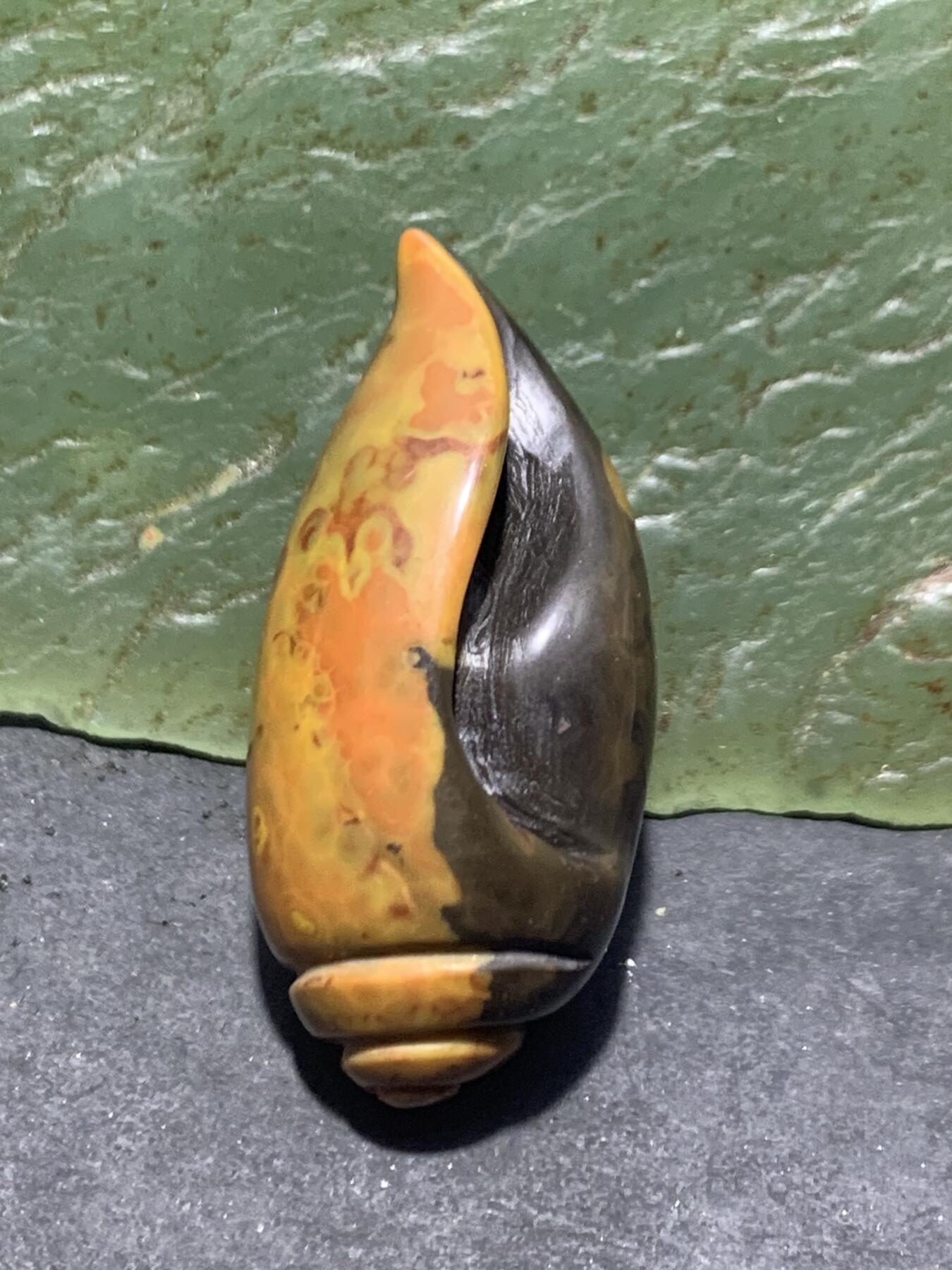 精美战国红玛瑙手工雕刻海螺吊坠一个！