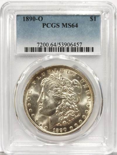 博洋堂藏家专场系列之美国钱币白金之夜专场②暨第152期（全场包邮）  - PCGS MS64 美国1890 O 摩根 底板细腻 转光强烈 麦稀奇所见最高分 不可多的的藏品 PCGS指导价为2301RMB