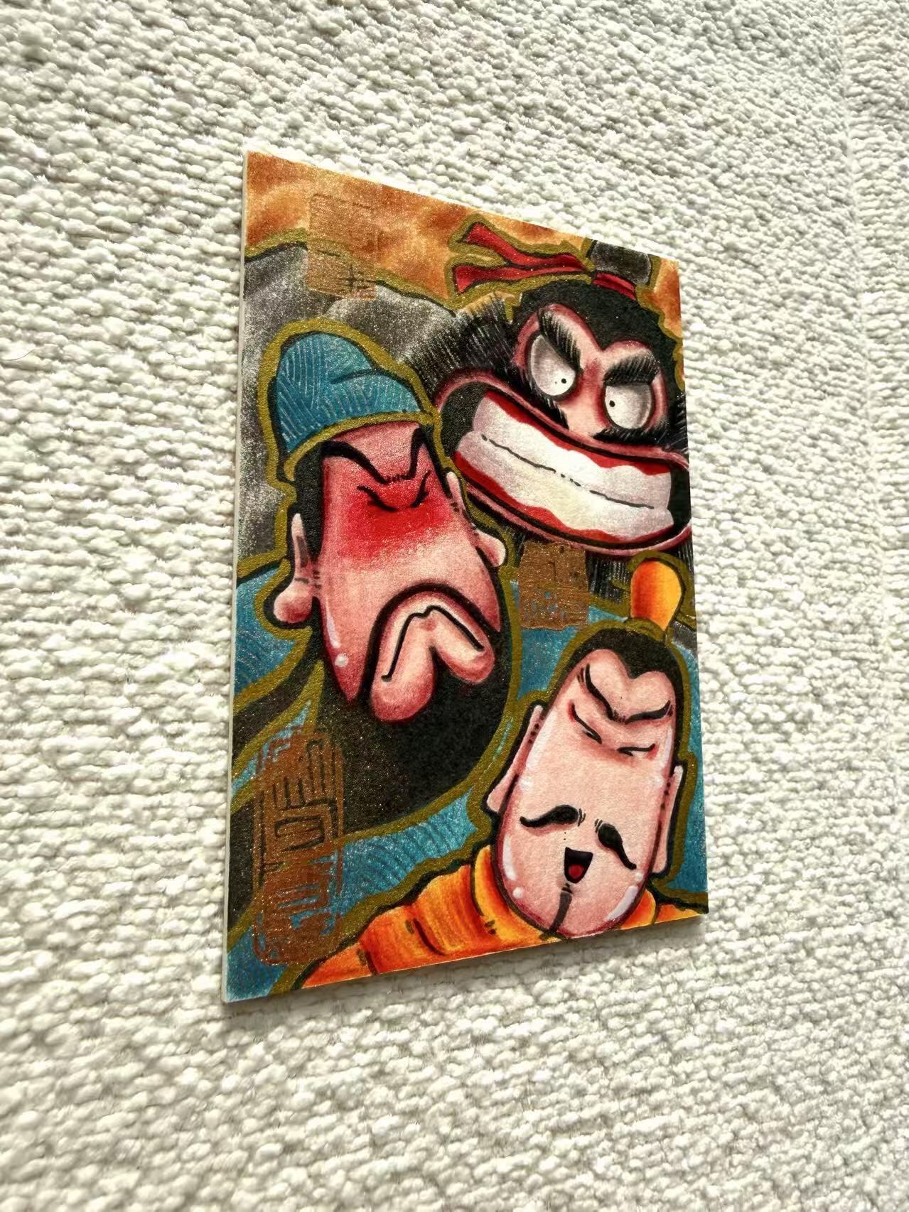 天玑星卡拍第148期《12.11周四截拍》持续收拍收评中 满赠卡需备注 【手绘卡】居子 刘备 关羽 张飞 三兄弟 手绘卡