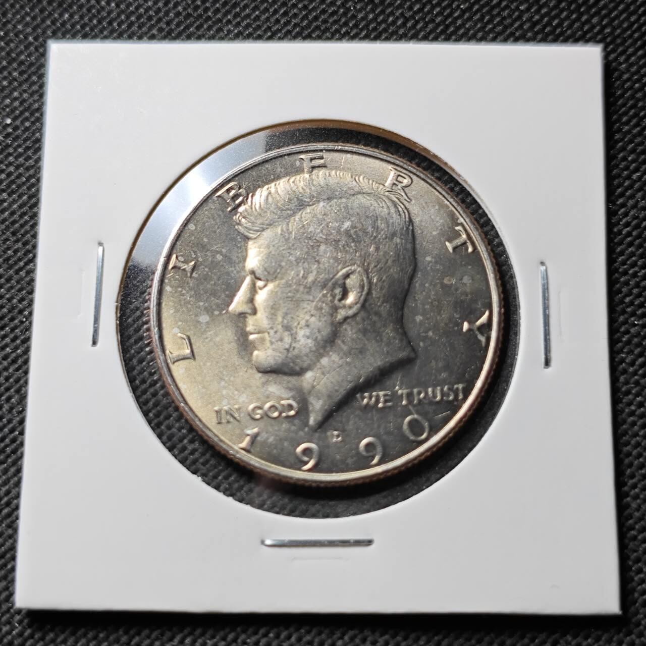 KK钱币收藏小铺 第376期  2月预留时间 周末发货  1990美分50分 好品