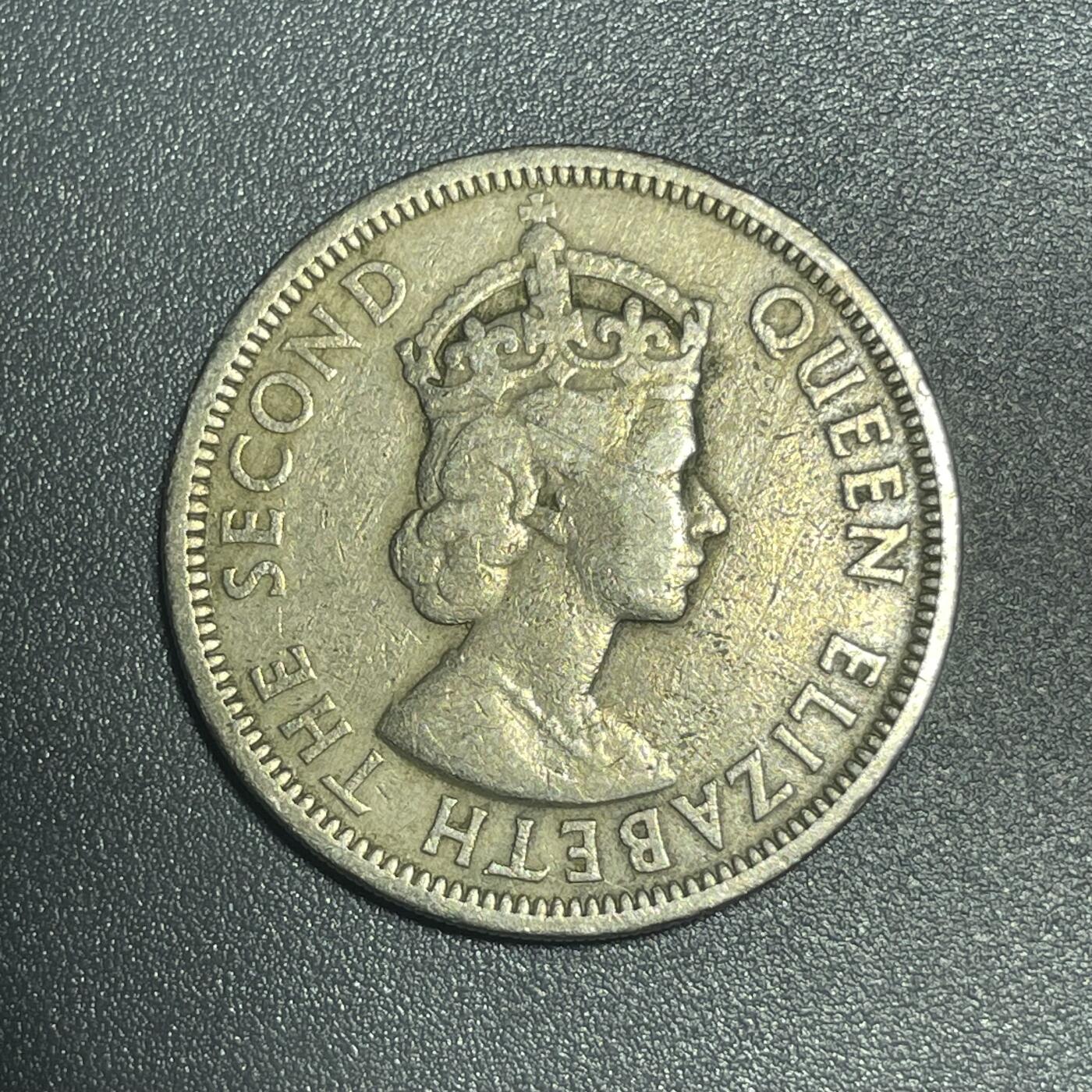 回流1215 英属东加勒比1955年50分镍币