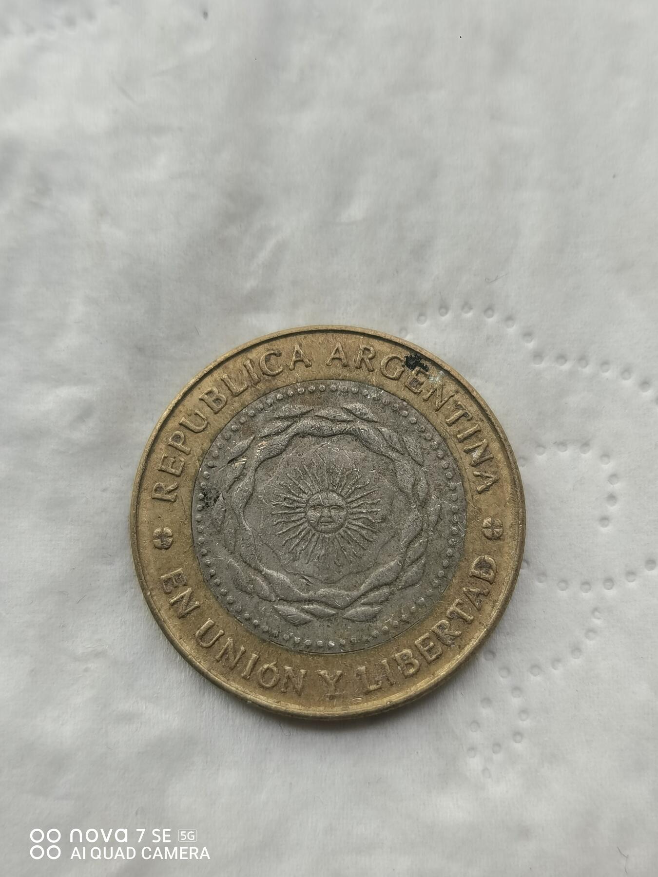 外国硬币 阿根廷太阳娃娃2比索