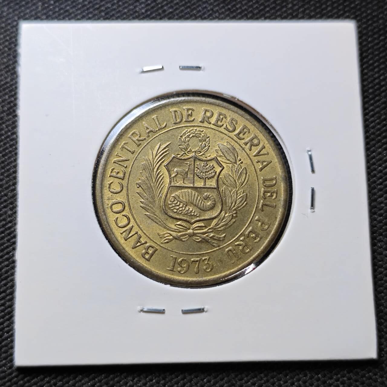 KK钱币收藏小铺 第376期  2月预留时间 周末发货  1973秘鲁1索尔羊驼铜币