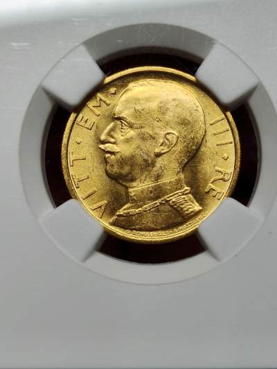NGC评级MS63意大利国王埃马努埃莱三世50里拉金币 - NGC评级MS63意大利国王埃马努埃莱三世50里拉金币