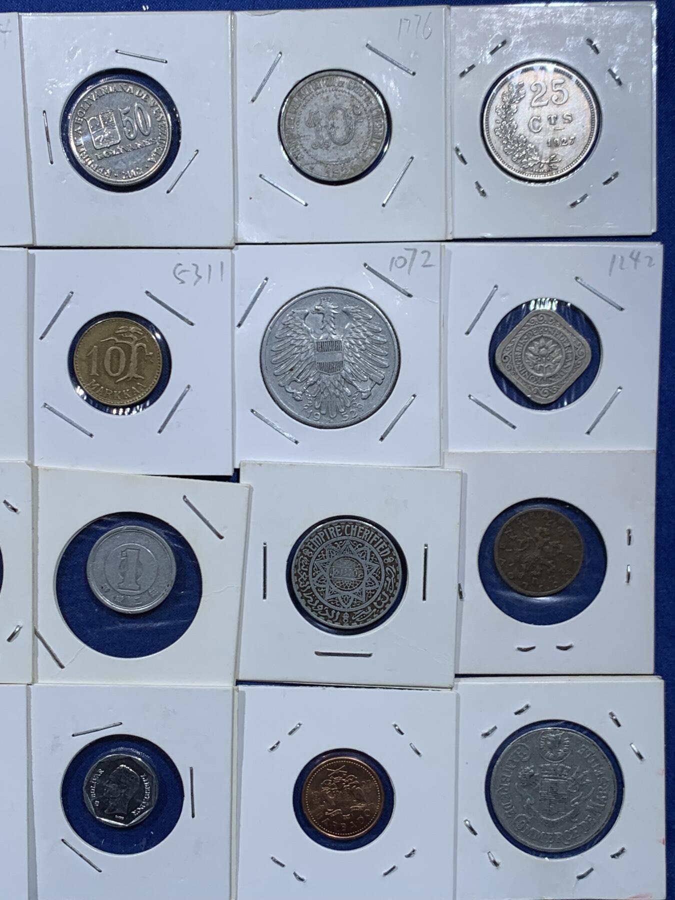 《竞宝斋》第446场 周日，周一，2场连拍 （全场包邮） 世界钱币一组 细节见图