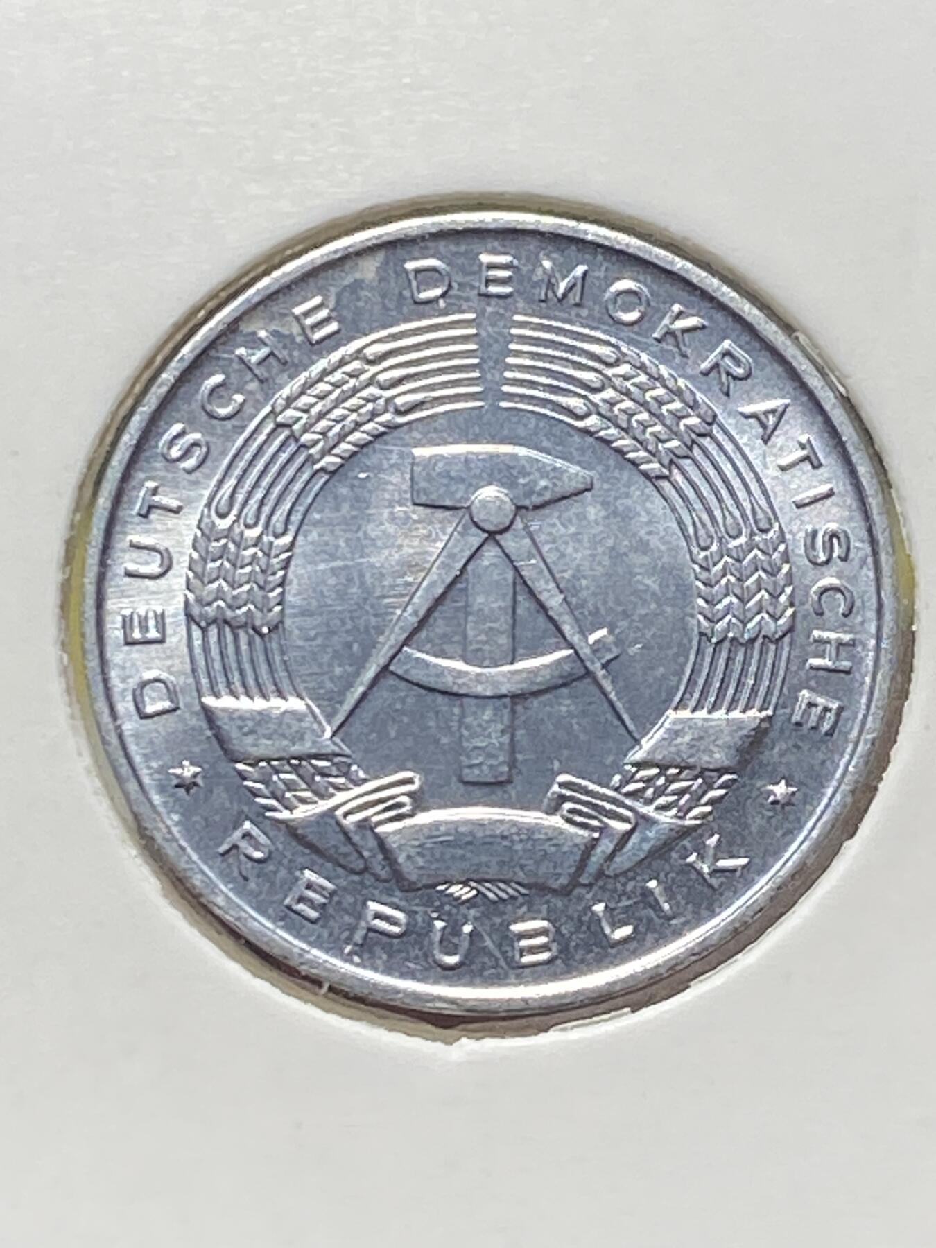 2025年第一百三十四场(总第一百六十场）外国好品纸夹散币场(免佣金) 好品–民主德国1968年1芬尼(第三套第一版，大图例设计，A标柏林造)