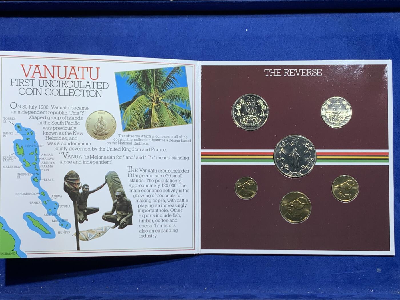 《竞宝斋》第446场 周日，周一，2场连拍 （全场包邮） 瓦努阿图1983年造币厂套装 全6枚套币 英国皇家造币 好品