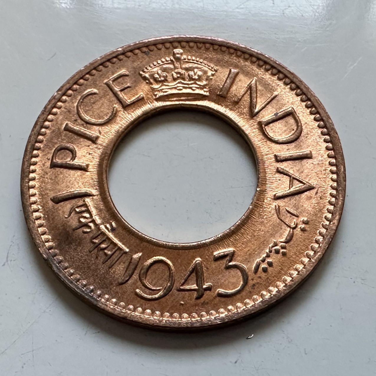 🌹外币初藏🌹🐯2025年第138场  每周二四六晚8️⃣点 接代拍 英属印度1943年一派沙—1