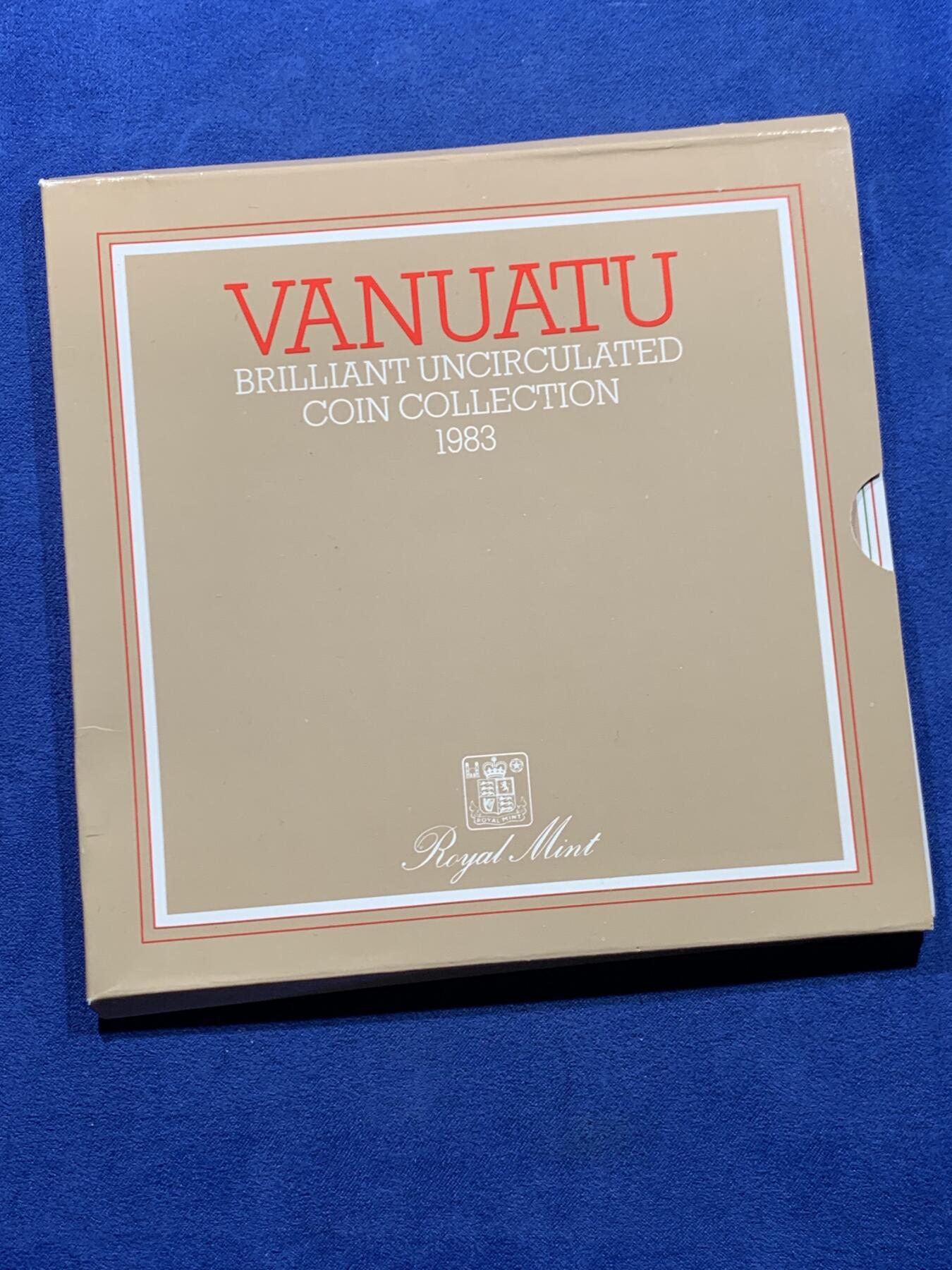 《竞宝斋》第446场 周日，周一，2场连拍 （全场包邮） 瓦努阿图1983年造币厂套装 全6枚套币 英国皇家造币 好品