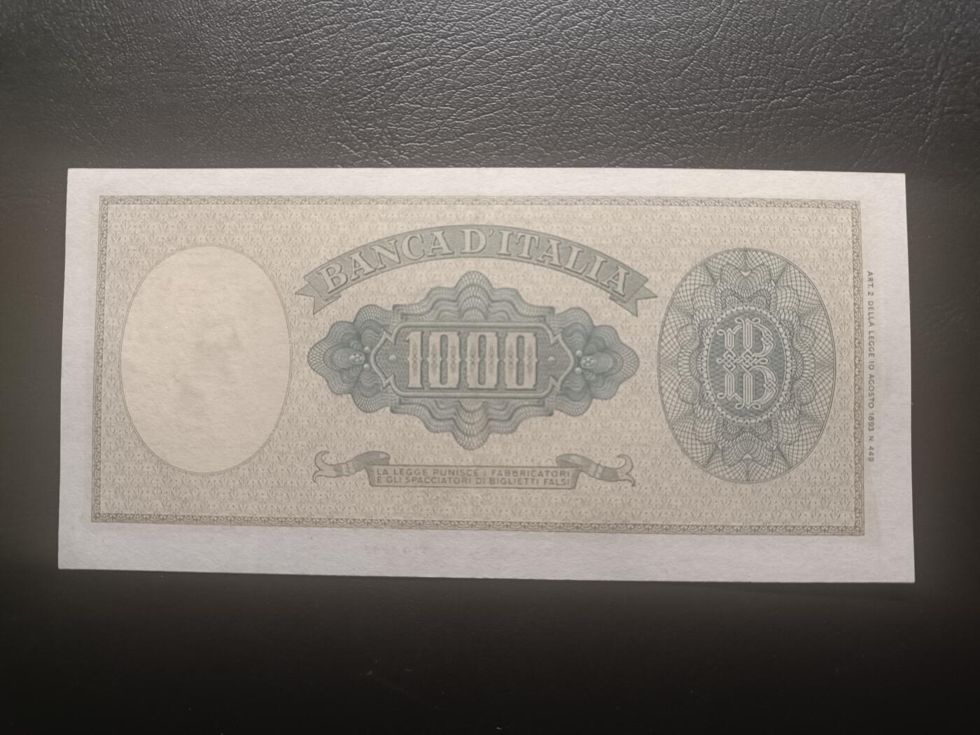 2025十二月第二期，总207期 意大利1961年1000里拉UNC-背面淡痕，波提切利《春》组画里的美丽女神