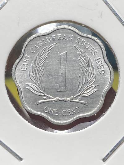 2025年第一百三十四场(总第一百六十场）外国好品纸夹散币场(免佣金) - 东加勒比国家1989年1分(伊丽莎白二世中年花冠)